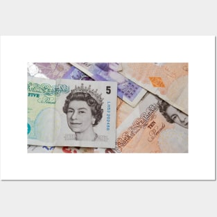 UK Five, Ten and Twenty Pound Notes Posters and Art